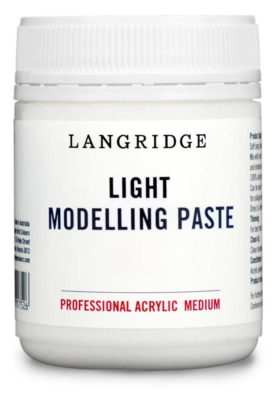 Langridge Acrylic Light Modelling Paste 500ml