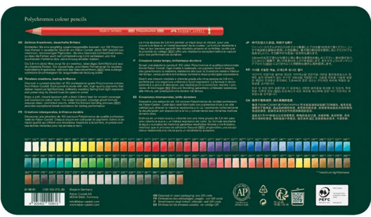 Faber Castell Polychromos Tin 102 Lightfast Pencils