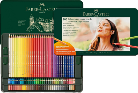 Faber Castell Polychromos Tin 102 Lightfast Pencils