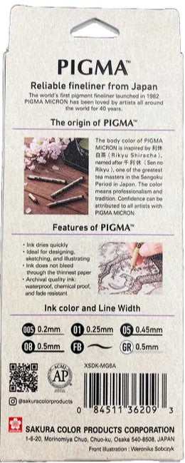 Sakura Pigma Micron Pen Manga 6 Set
