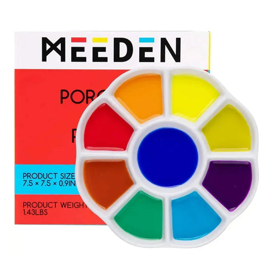 Meeden Porcelain Palette 9 Well Flower 7.5''