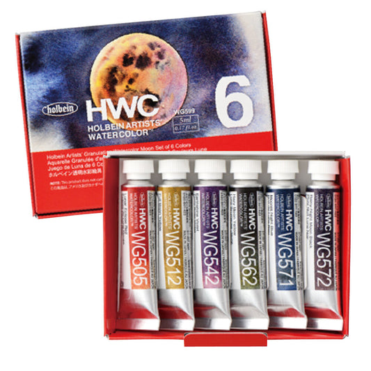 Holbein Artist Watercolour Granulating Moon Set 6 x 5ml WG599