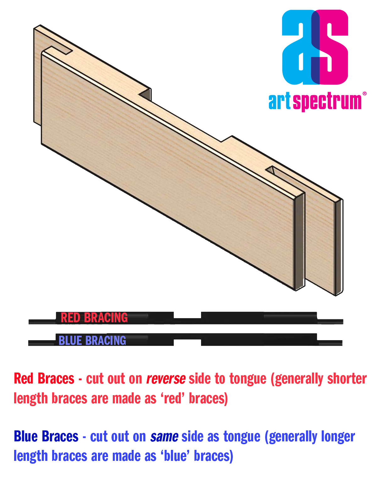 Art Spectrum Heavy Cross Bracing Red 54" (1372mm) 1 Piece