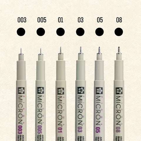 Sakura Pigma Micron Pen Black 6 Set