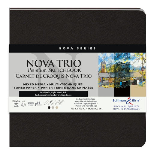 STILLMAN & BIRN NOVA TRIO SOFTCOVER SKETCHBOOK 7.5x7.5 Inch SQUARE.