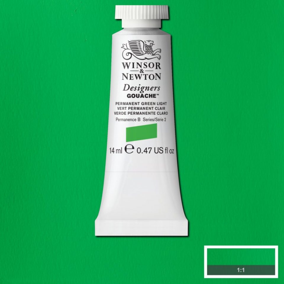 Winsor & Newton Designers Gouache 14ml Permanent Green Light