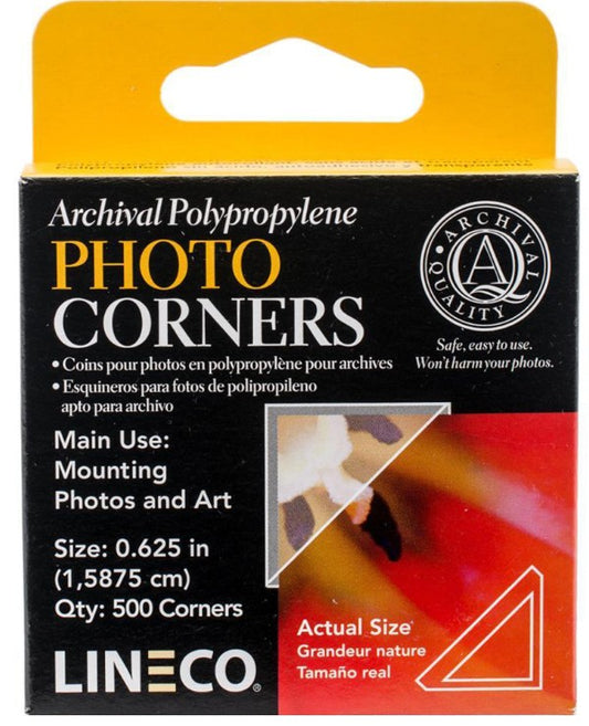 Lineco Archival Polypropylene Photo Corners 0.625" Box 500