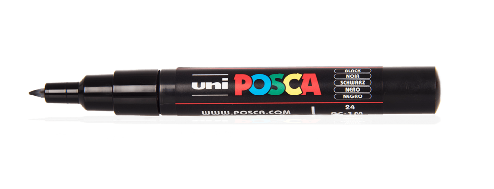 Uni Posca PC-1M Extra Fine 0.7mm Tip Black