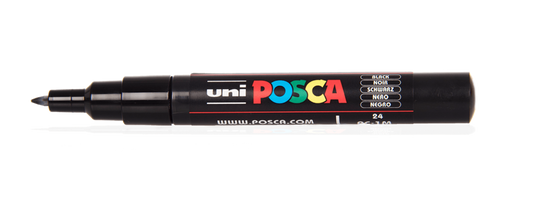 Uni Posca PC-1M Extra Fine 0.7mm Tip Black