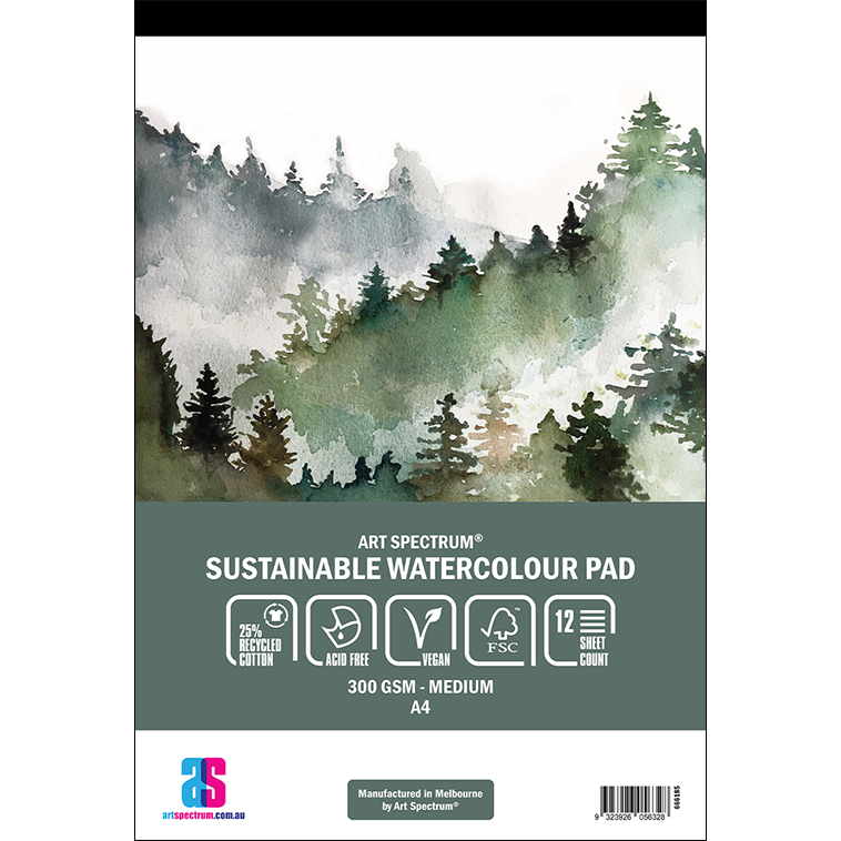 Art Spectrum Sustainable 25% Recycled Cotton Watercolour 300gsm Pad A4