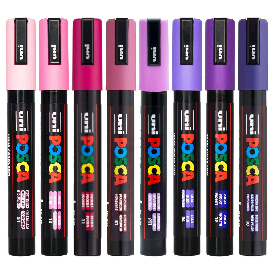 Uni Posca PC-5M Bullet Tip 2.5mm Aurora Colours 8 Set