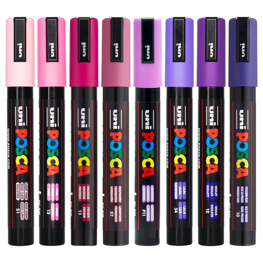 Uni Posca PC-5M Bullet Tip 2.5mm Aurora Colours 8 Set