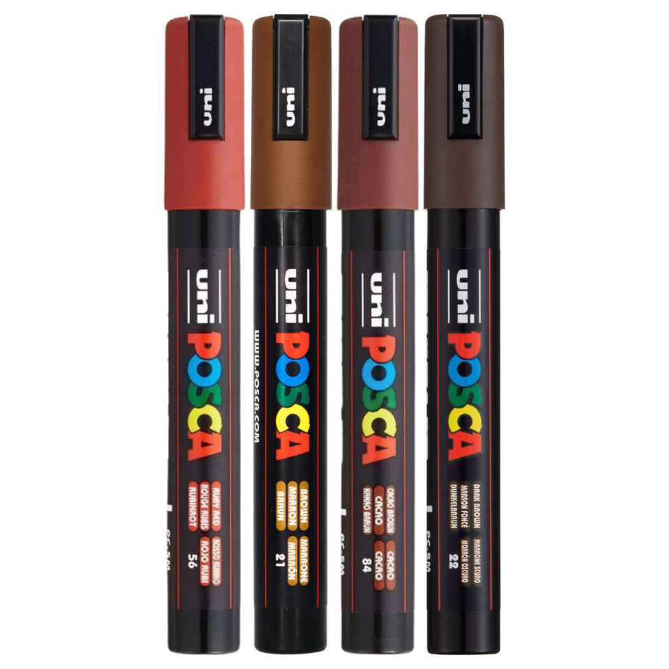Uni Posca PC-5M Bullet Tip 2.5mm Brown Shades 4 Set