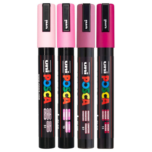 Uni Posca PC-5M Bullet Tip 2.5mm Pink Shades 4 Set