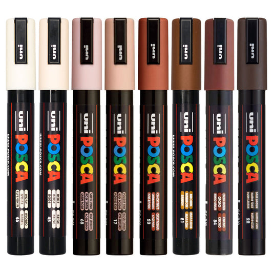 Uni Posca PC-5M Bullet Tip 2.5mm Portrait Colours 8 Set