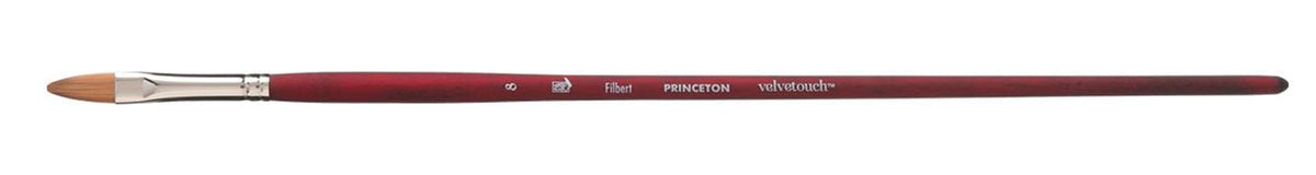 Princeton Velvetouch Synthetic Long Handle Filbert Size 8