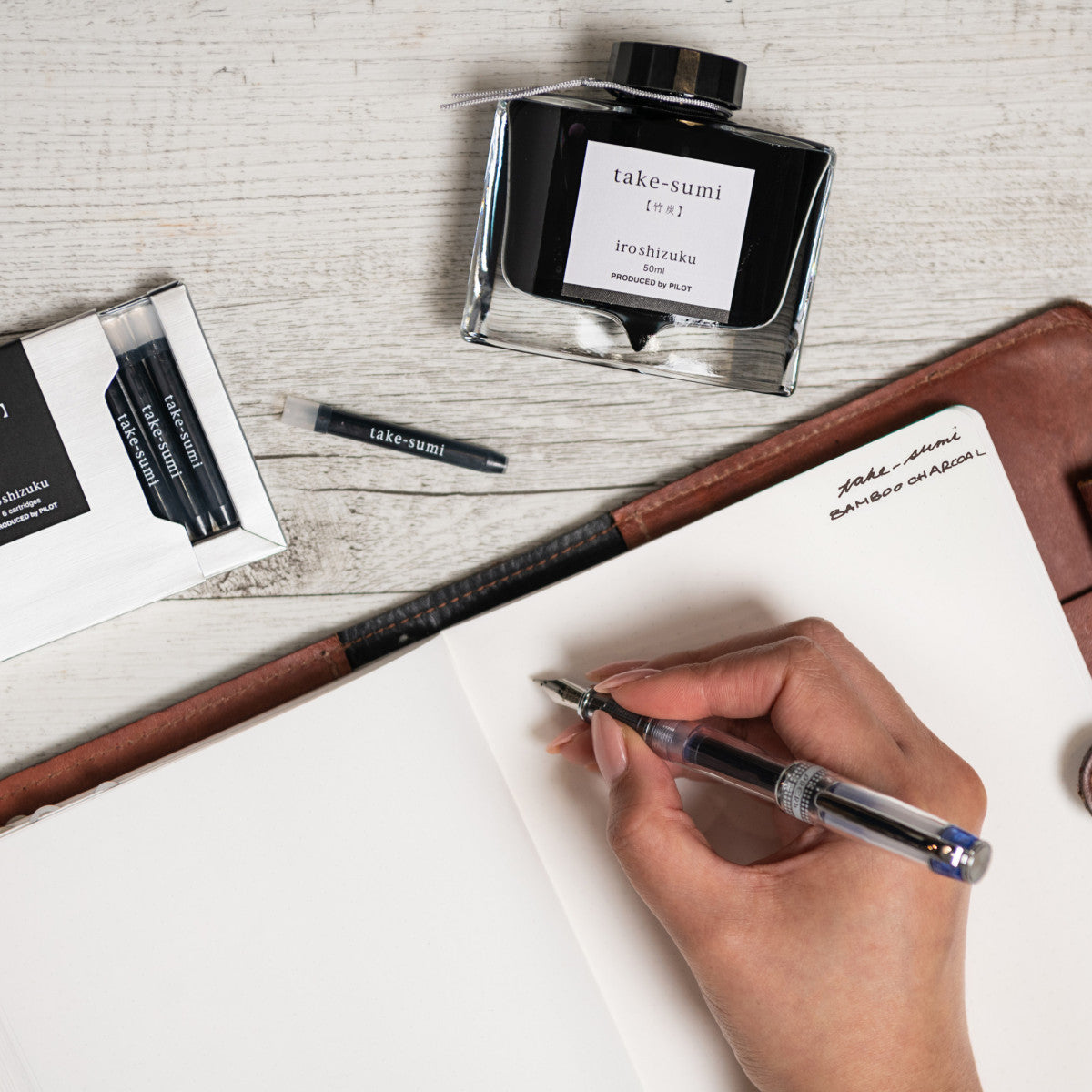 Pilot Iroshizuku Ink Fountain Pen Cartridges Take-sumi / Bamboo Charcoal 6 Pack