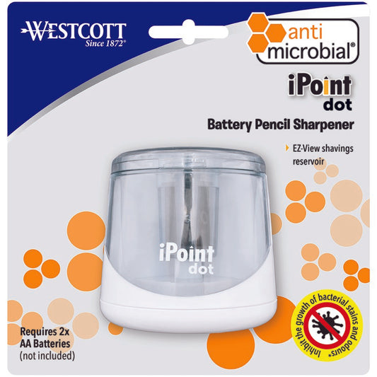 Westcott Ipoint Dot Battery Sharpener White