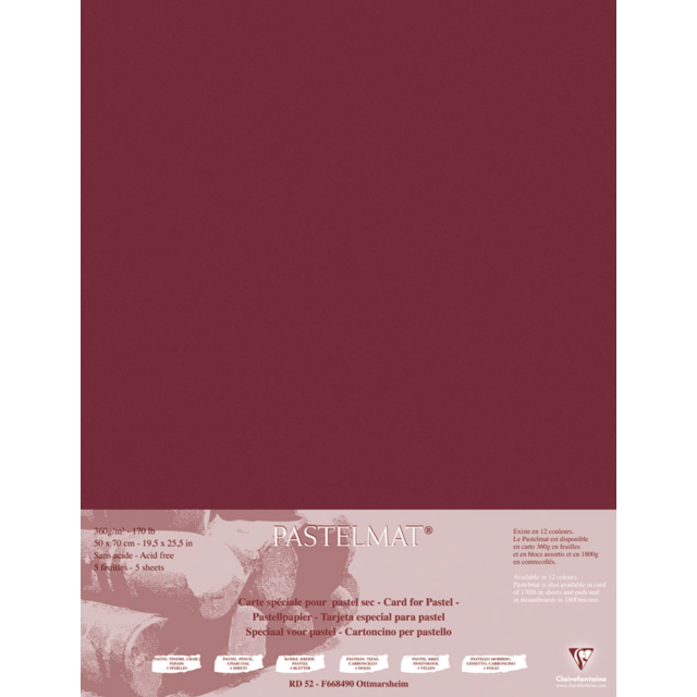 Clairefontaine Pastel Mat 360g 50 x 70cm Pkt 5