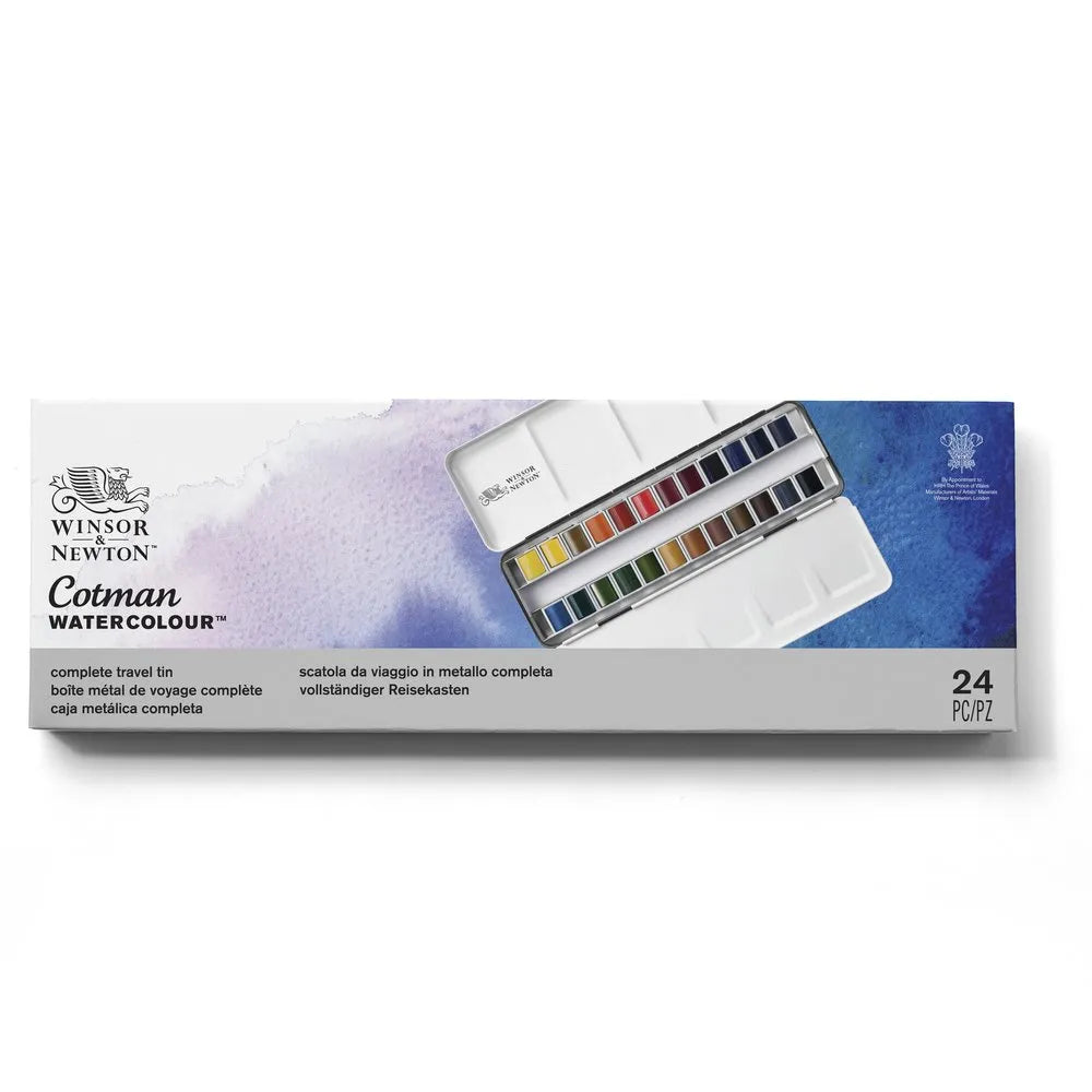 Winsor & Newton Cotman Metal Sketchers' Pocket Box 24 Half Pan set