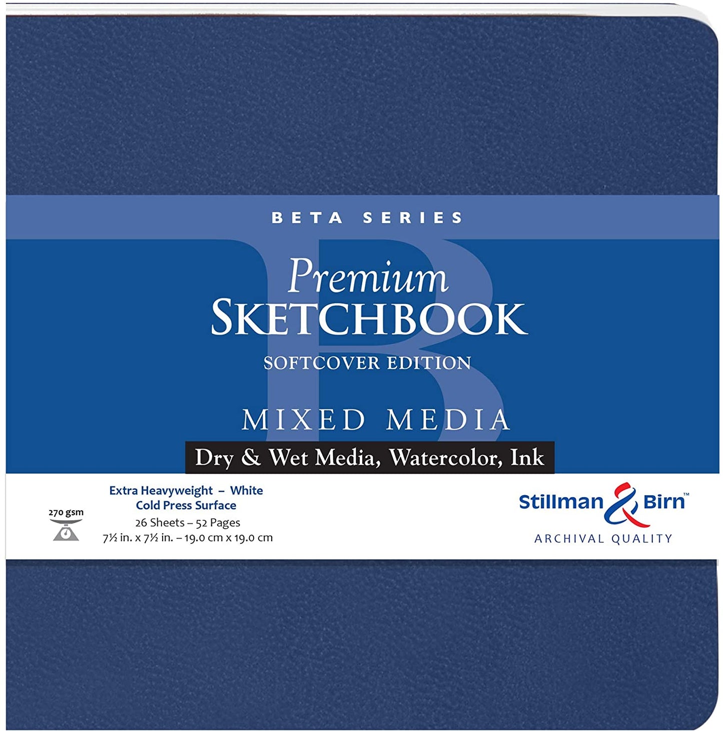 Stillman & Birn Beta Soft Cover 7.5x7.5" Square 52 Page White