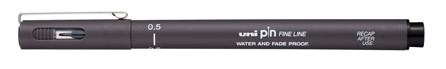 Uni Pin Fine Line Pen Dark Grey 0.5mm