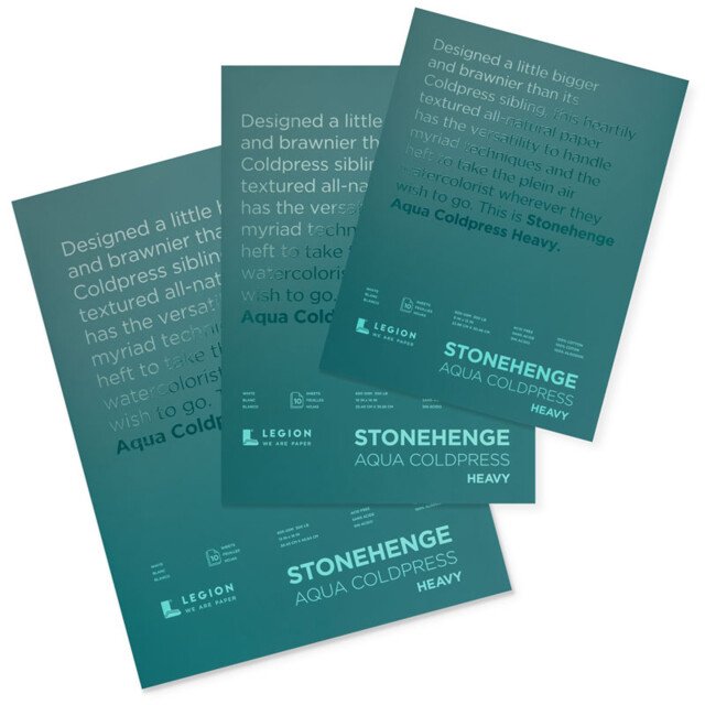 Stonehenge Aqua Block 600gsm 12 x 16" Cold Pressed 10 Sheets