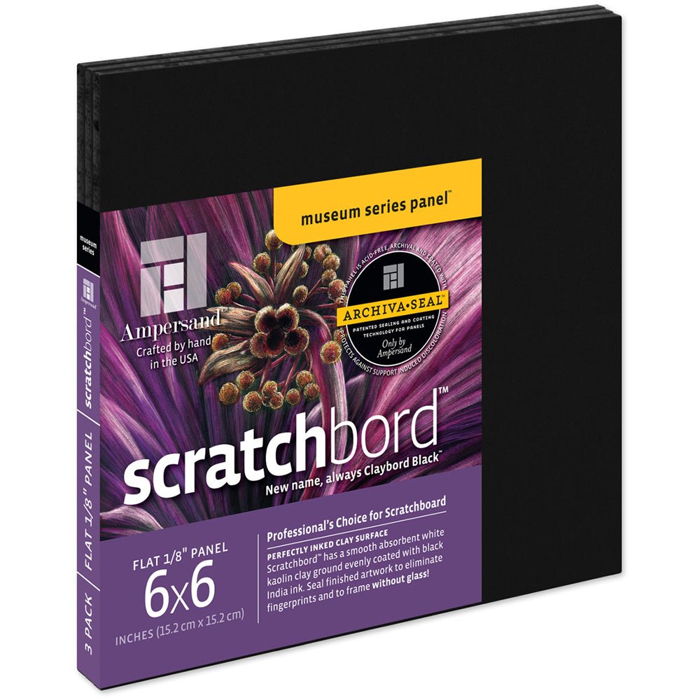 Ampersand Scratchbord 1/8" - 6 x 6" Pkt 3 - theartshop.com.au