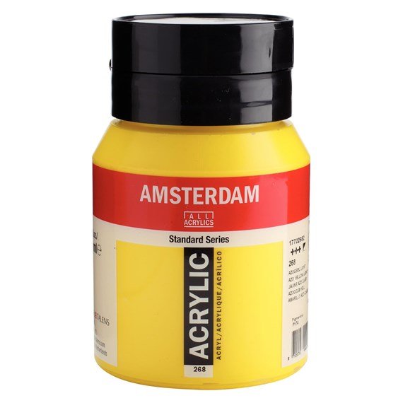 Amsterdam Acrylic 500ml 268 Azo Yellow Light - theartshop.com.au