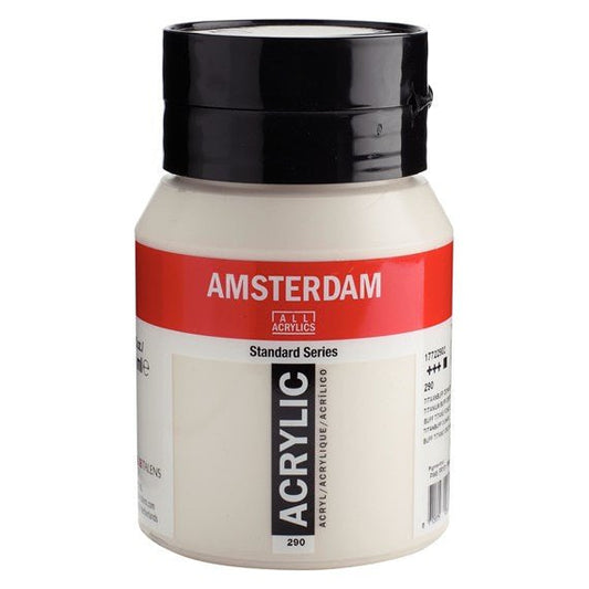 Amsterdam Acrylic 500ml 290 Titanum Buff Deep - theartshop.com.au
