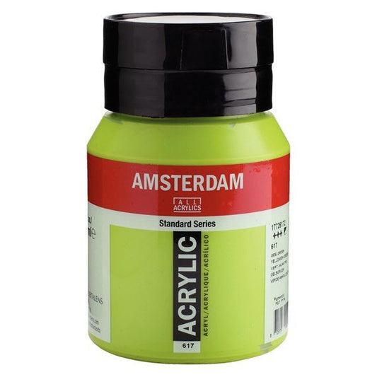 Amsterdam Acrylic 500ml 617 Yellowish Green - theartshop.com.au