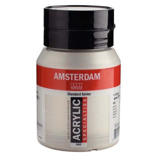 Amsterdam Acrylic 500ml 800 Silver - theartshop.com.au