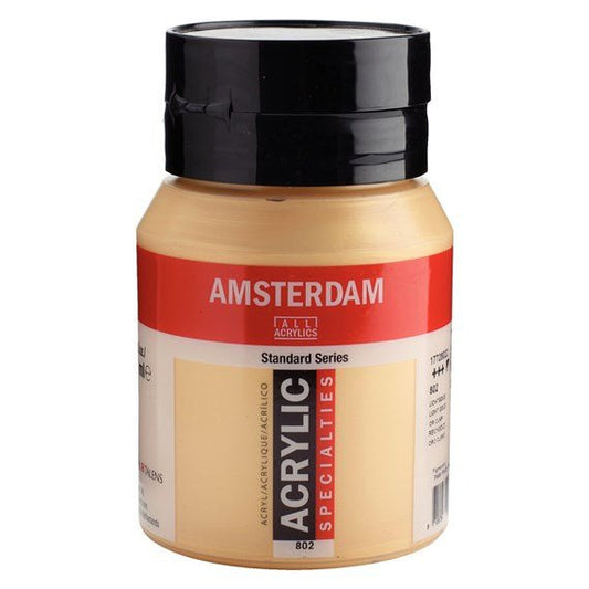 Amsterdam Acrylic 500ml 802 Light Gold - theartshop.com.au
