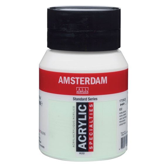 Amsterdam Acrylic 500ml 822 Pearl Green - theartshop.com.au