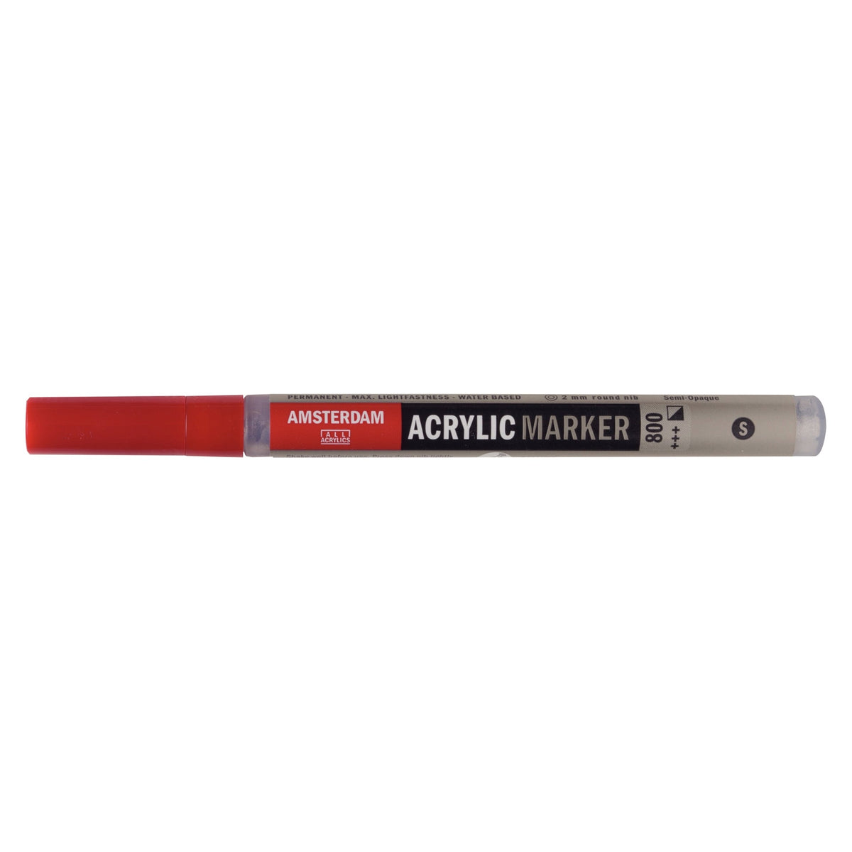 Amsterdam Acrylic Marker 800 Silver - Small 2mm Round Nib - theartshop.com.au