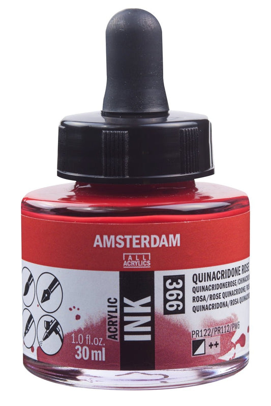Amsterdam Ink 30ml 366 Quinacridone Rose - theartshop.com.au