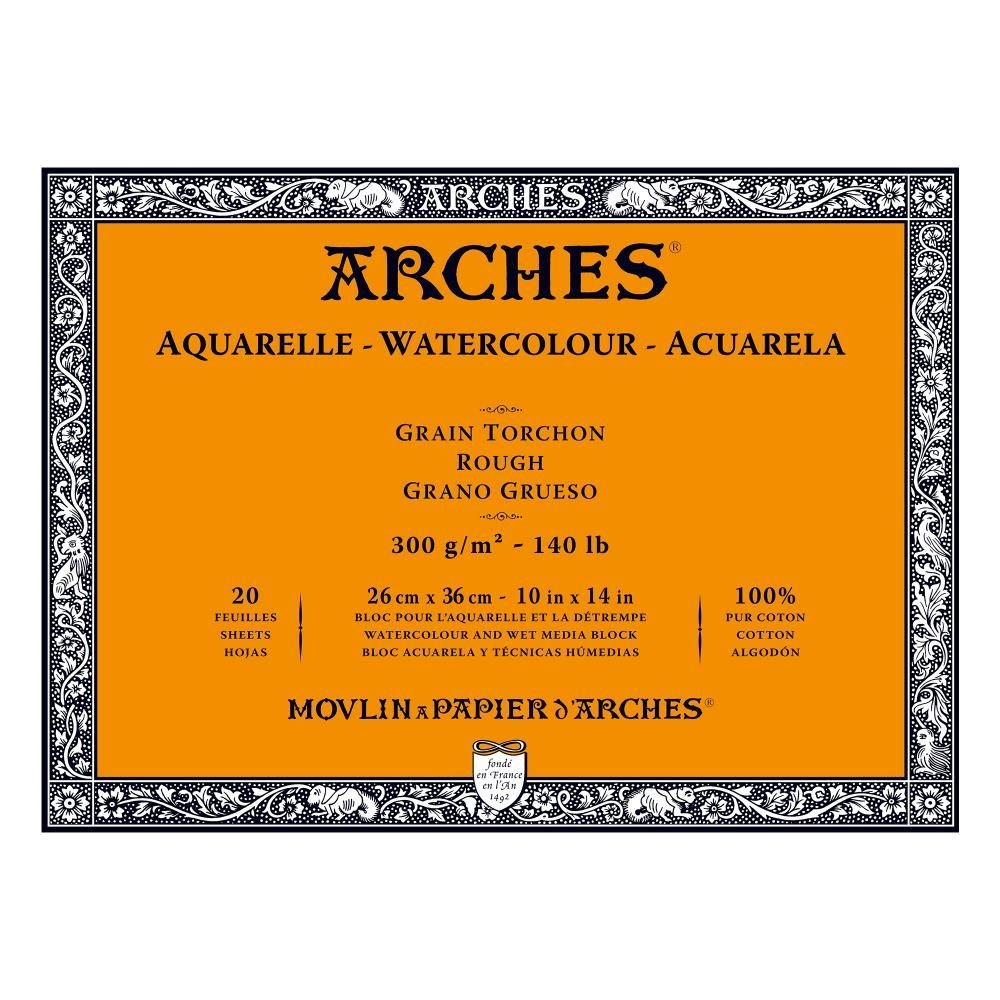 Arches Watercolour Blocks Rough 20 Sheets 260 x 360mm 300gsm - theartshop.com.au