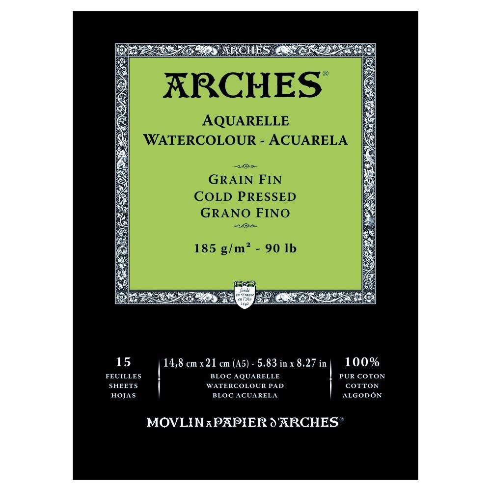 Arches Watercolour Pad Medium CP, 15 Sheets A5 185gsm - theartshop.com.au
