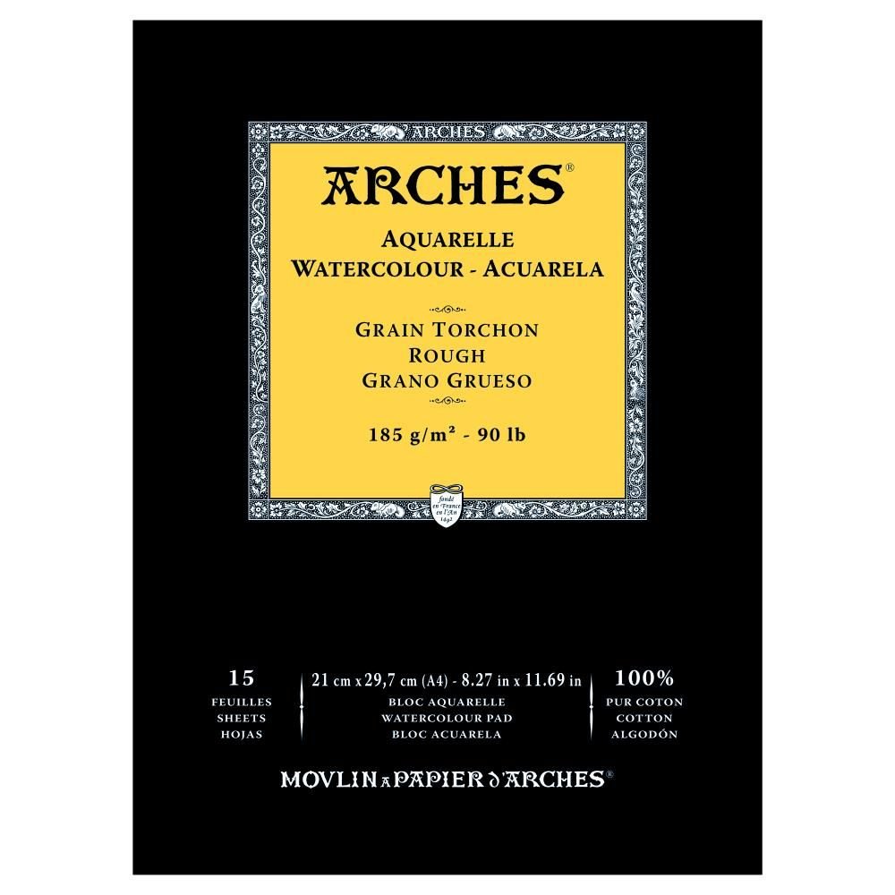 Arches Watercolour Pad Rough, 15 Sheets A4 185gsm - theartshop.com.au