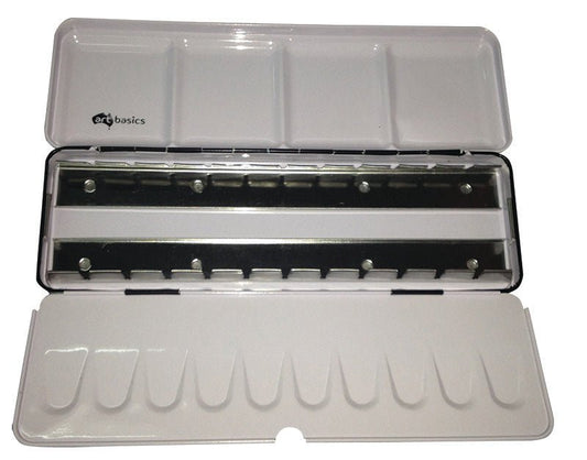 Art Basics Metal Palette 12 x 1/1 or 24 x 1/2 - theartshop.com.au