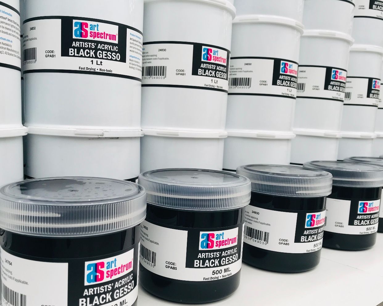 Art Spectrum Artists' Quality Gesso 4 Litre Black - theartshop.com.au