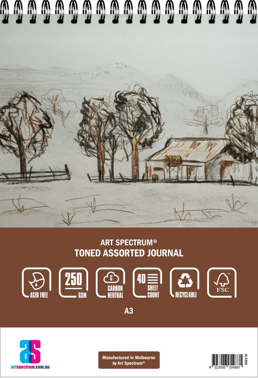 Art Spectrum Toned Journal 40 Sheet 250gsm A3 Assorted - theartshop.com.au
