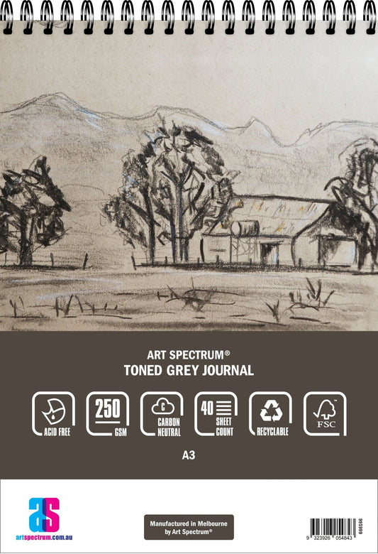 Art Spectrum Toned Journal 40 Sheet 250gsm A3 Grey - theartshop.com.au
