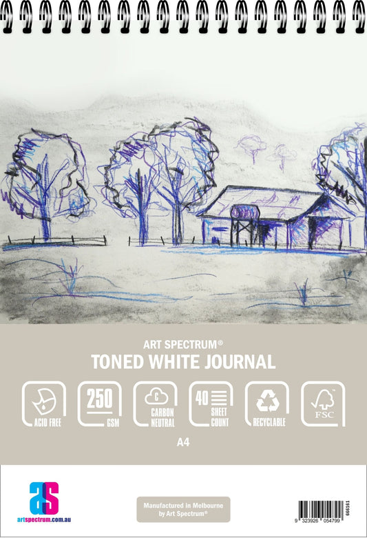 Art Spectrum Toned Journal 40 Sheet 250gsm A4 White - theartshop.com.au