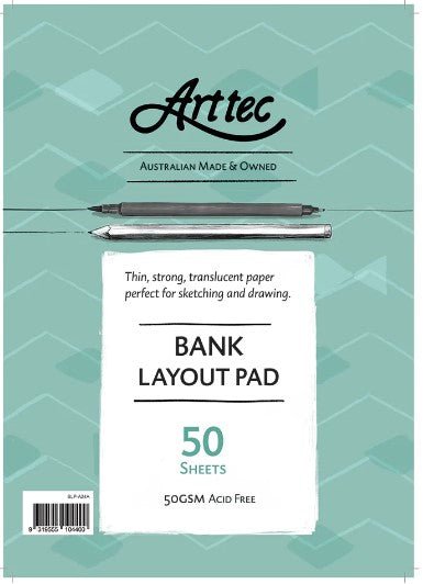 Arttec Bank Layout Pad 50gsm A2 - theartshop.com.au