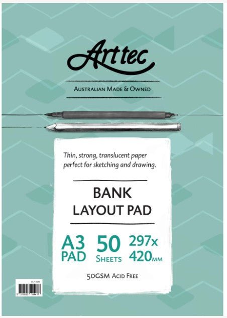Arttec Bank Layout Pad 50gsm A3 - theartshop.com.au