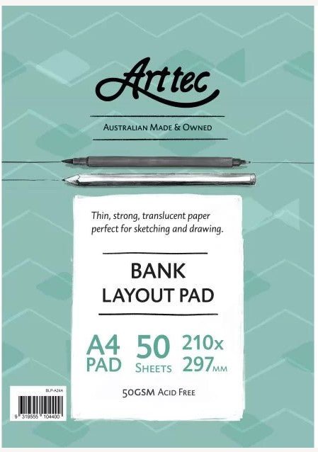 Arttec Bank Layout Pad 50gsm A4 - theartshop.com.au