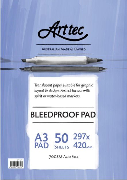 Arttec Bleedproof Pad 70gsm A3 - theartshop.com.au