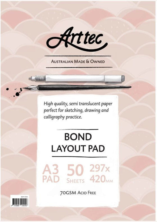 Arttec Bond Layout Pad 70gsm A3 - theartshop.com.au