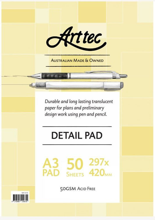 Arttec Detail Pad 50gsm A3 - theartshop.com.au